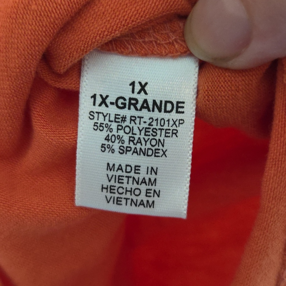 Zenana Outfitters Orange Short Sleeve Tunic Size 1X - Picture 3 of 3
